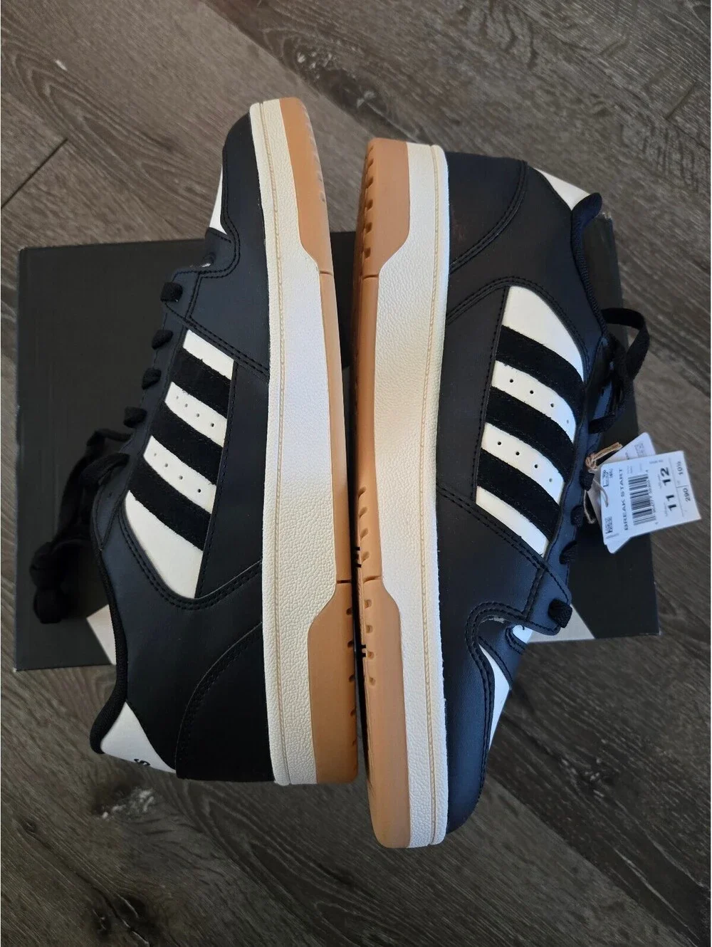 adidas Break Start IH7963 Black White Gum Men's 11 Women's 12 New